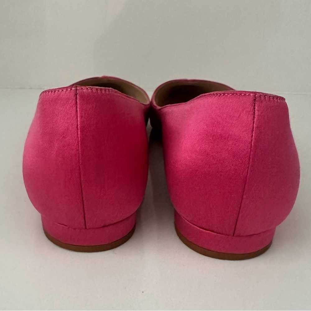 Manolo Blahnik Raspberry Dark Pink Satin Ballet Flats Size EU 35.5 - Picture 6 of 12